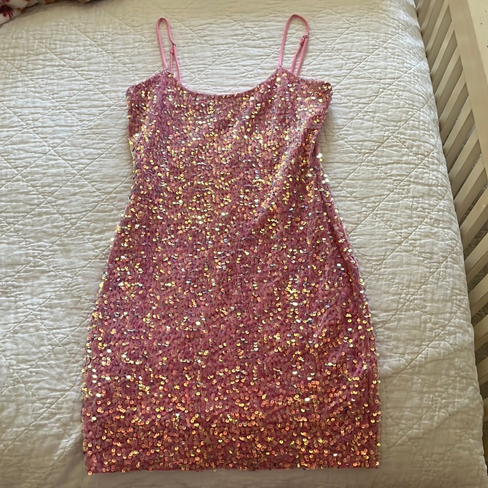Lucy in the Sky Pink Sequin Dress